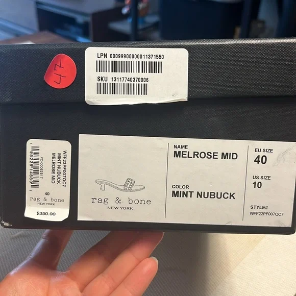 Brand new Rag & Bone Melrose Mid kitten heel sandals. Size 10. Mint nubuck. - Picture 13 of 13